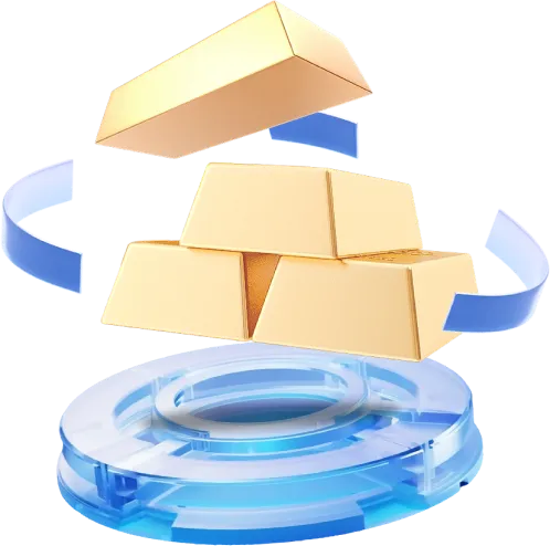 Gráfico de trading de metales preciosos que presenta productos como CFD de oro, plata y platino